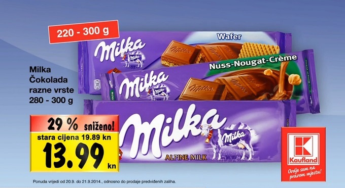 Kaufland Milka čokolada akcija