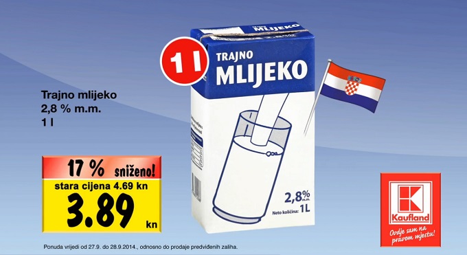 Kaufland mlijeko akcija