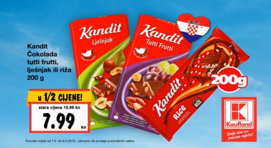 Kaufland akcija čokolada Kandit
