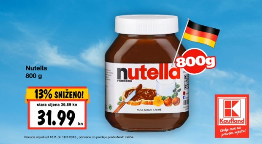 Kaufland akcija Nutella