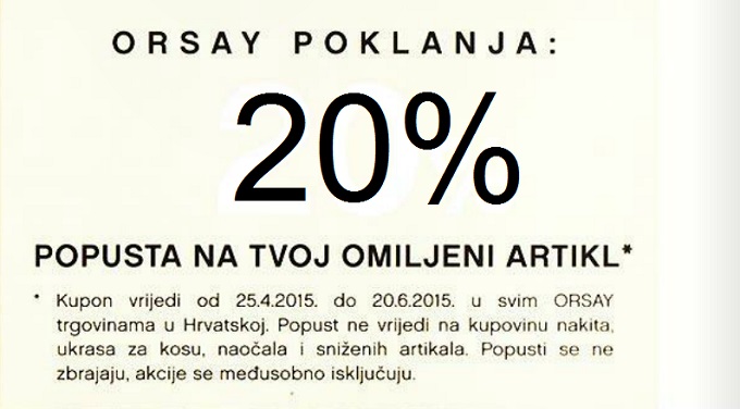 Orsay kupon 20 posto
