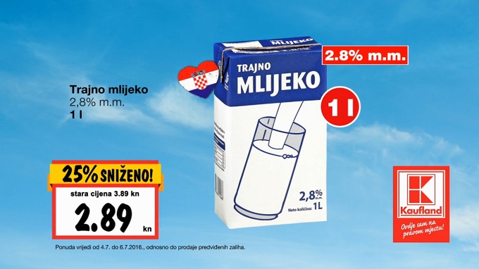 Kaufland trajno mlijeko akcija