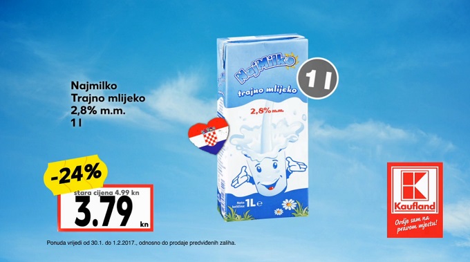 Kaufland akcija trajno mlijeko