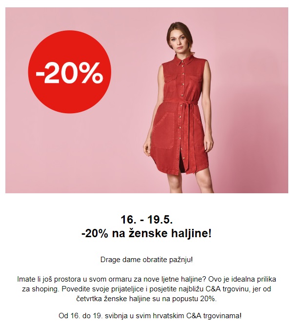 C&A akcija -20% na ženske haljine