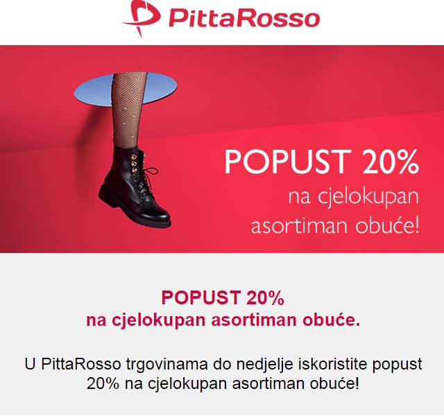 PittaRosso akcija -20% popusta na obuću