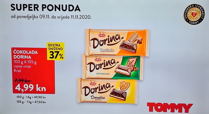 Tommy akcija Dorina čokolada