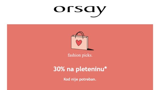 Orsay webshop akcija 30% na pleteninu