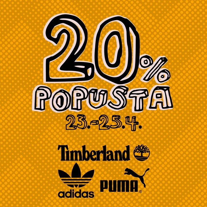 Shooster webshop akcija 20% na Timberland, Adidas i Puma