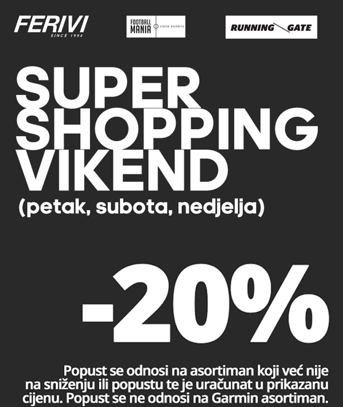 Ferivi Sport webshop akcija Super shopping vikend do 30.05