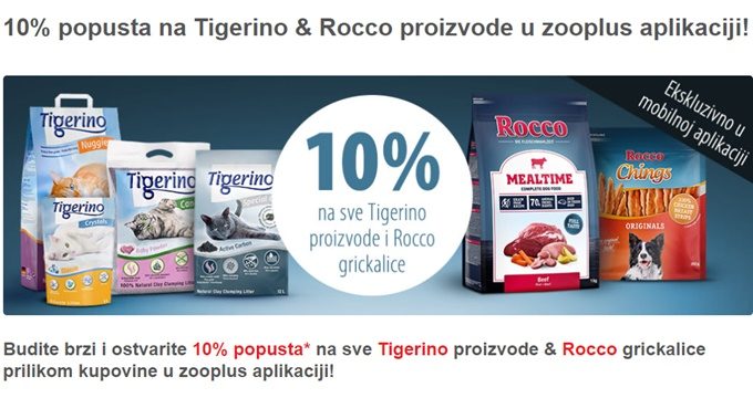 Zooplus webshop akcija 10% na Tigerino i Rocco