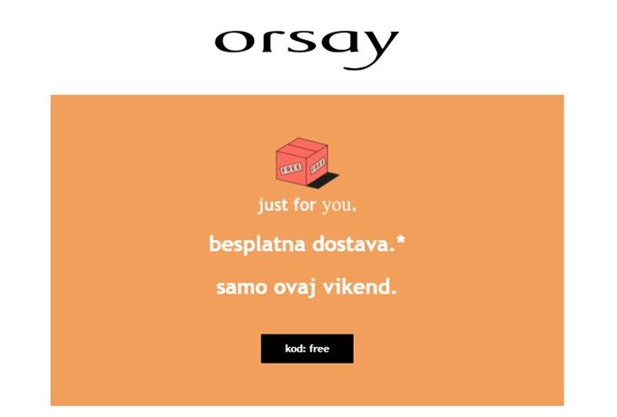 Orsay webshop akcija Besplatna dostava