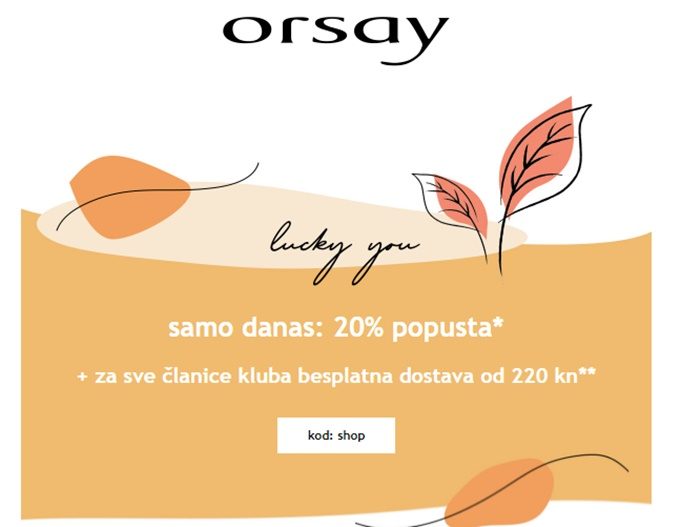 Orsay webshop akcija 20% popusta na sve