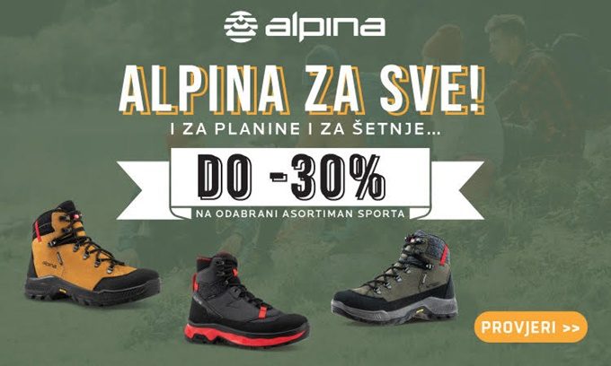 Alpina webshop akcija Do 30% na odabrani asortiman sporta