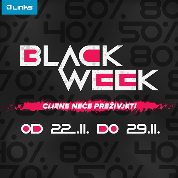 Links webshop akcija Black week