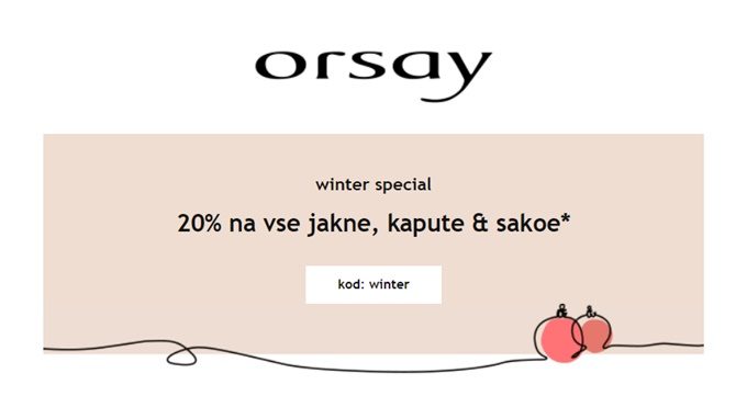 Orsay webshop akcija 20% popusta na jakne, kapute i sakoe