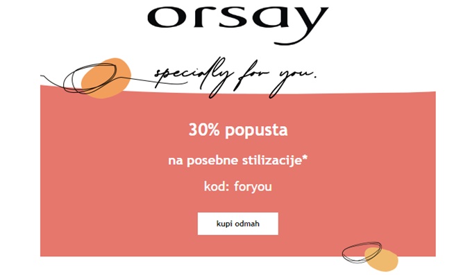 Orsay webshop akcija 30% popusta