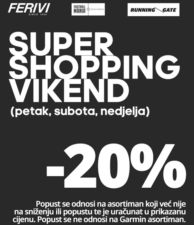 Ferivi Sport webshop akcija Super shopping vikend do 01.05.