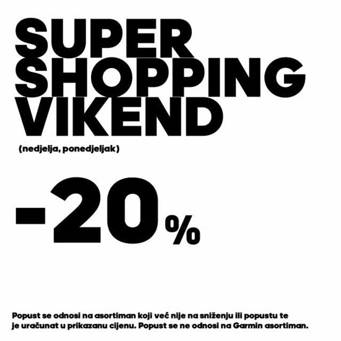 Ferivi Sport webshop akcija Super shopping vikend do 18.04.