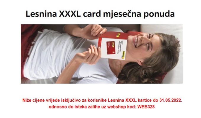 Lesnina webshop akcija uz XXXL card svibanj