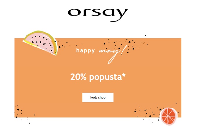 Orsay webshop akcija 20% popusta do 24.05.