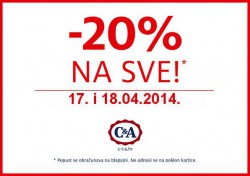 C&A popust 20% na sve