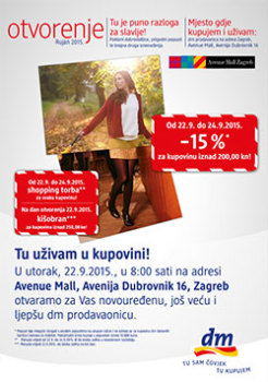 DM katalog Avenue Mall otvorenje