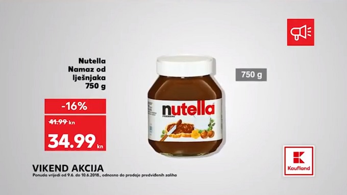 Kaufland vikend akcija Nutella