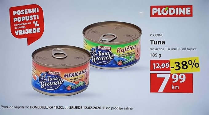 Plodine akcija tuna konzerva