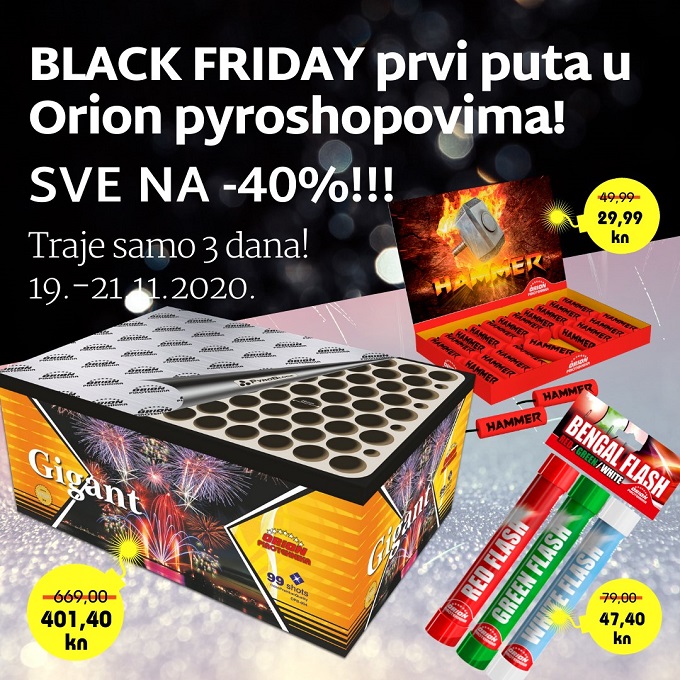 Orion pirotehnika akcija Black Friday