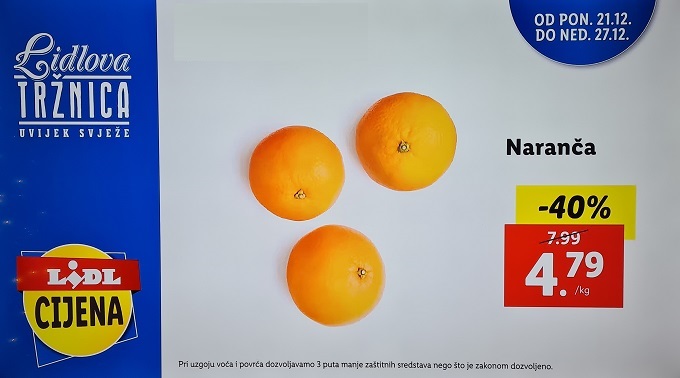 Lidl tržnica naranča