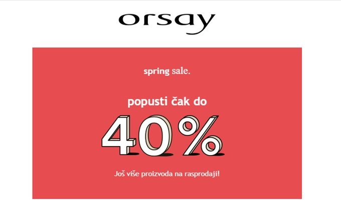 Orsay webshop akcija do 40% popusta