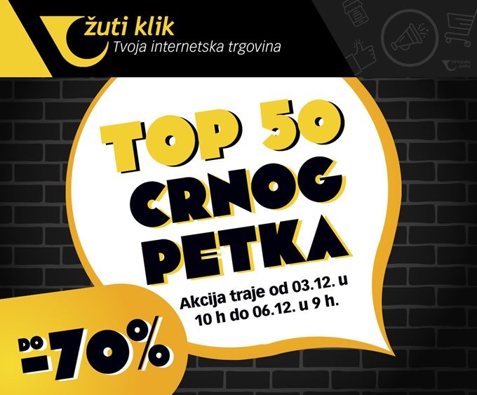 Žuti klik webshop akcija Top 50 Crnog petka