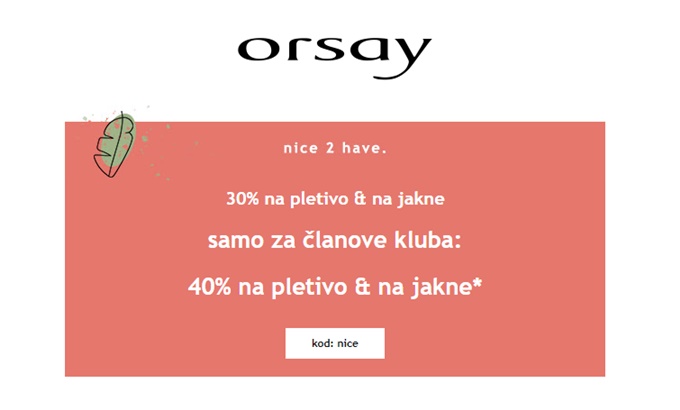 Orsay webshop akcija Do 40% popusta na pletivo i jakne