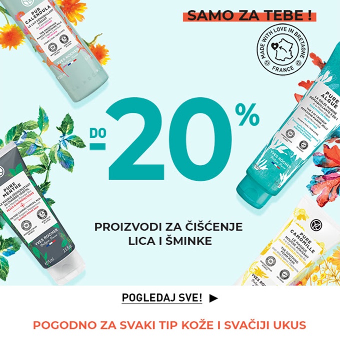 Yves Rocher webshop akcija Do 20% popusta na proizvode za čišćenje lica