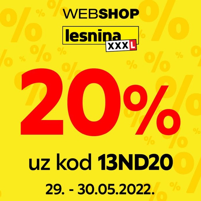 Lesnina webshop akcija 20% popusta do 30.05.