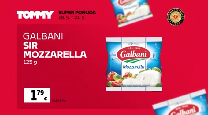 Tommy akcija mozzarela galbani