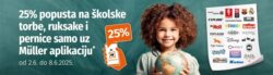 Muller akcija školske torbe i pernice