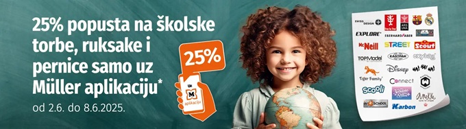 Muller akcija školske torbe i pernice