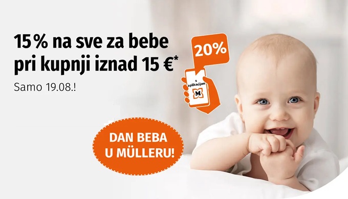 Muller akcija -15% za bebe srpanj 2025