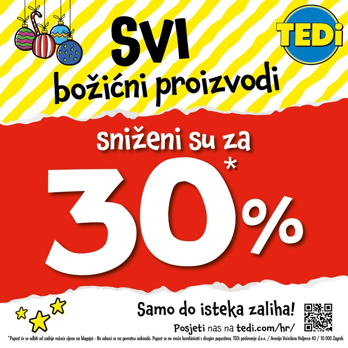 TEDI akcija -30% svi božićni proizvodi
