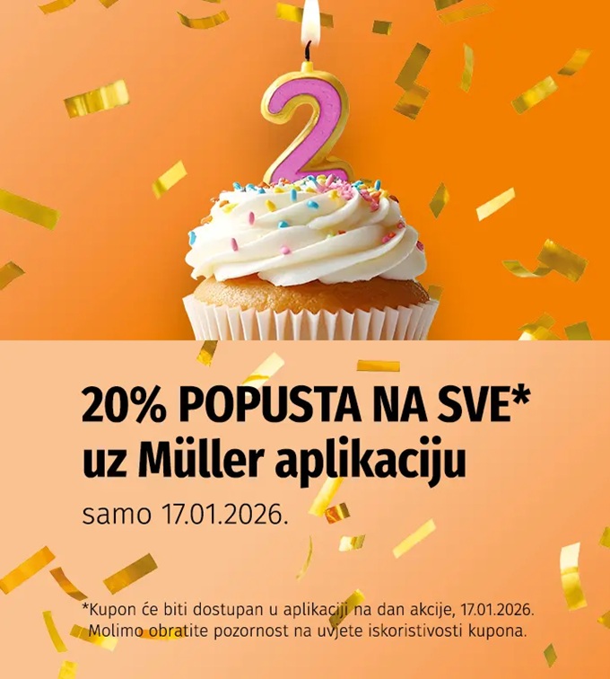 Muller akcija 20% na sve uz aplikaciju