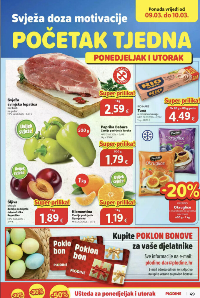 Plodine akcija za početak tjedna