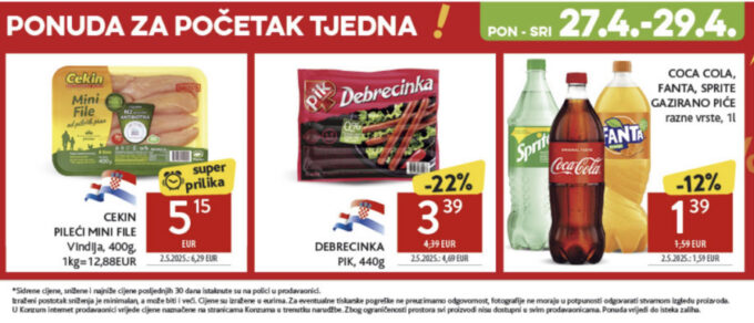 Konzum akcija za početak tjedna