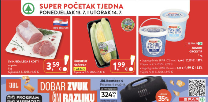 Spar i Interspar akcija za početak tjedna