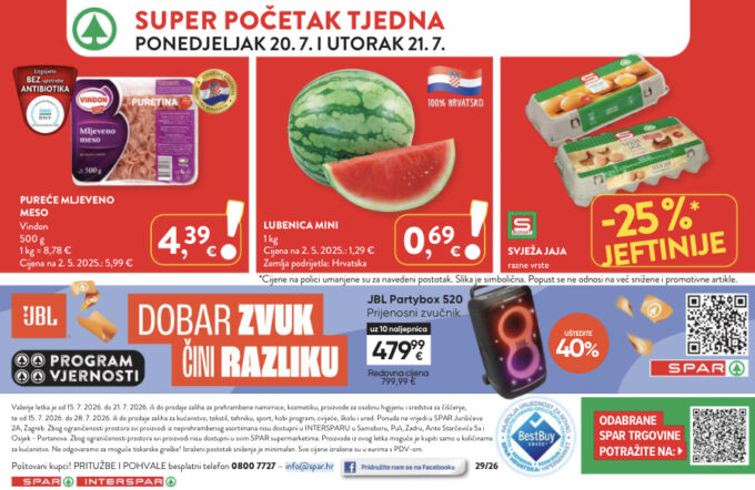 Spar i Interspar akcija za početak tjedna
