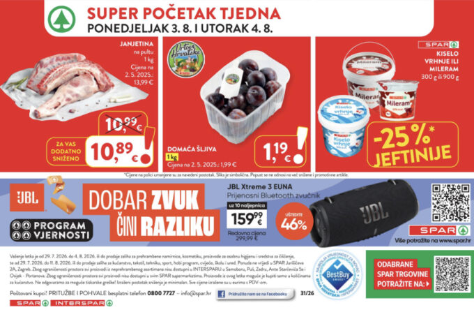 Spar i Interspar akcija za početak tjedna