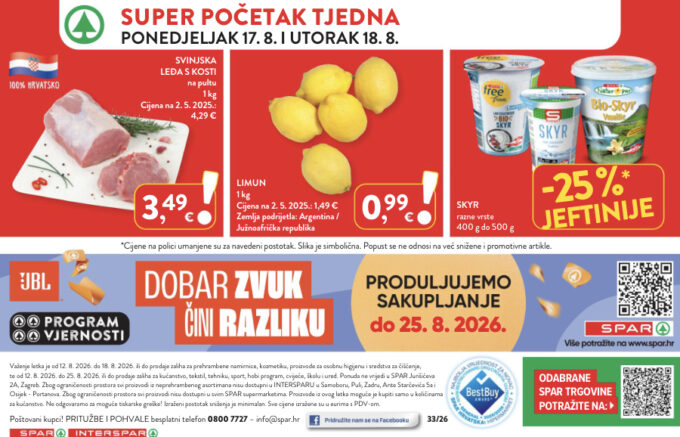 Spar i Interspar akcija za početak tjedna