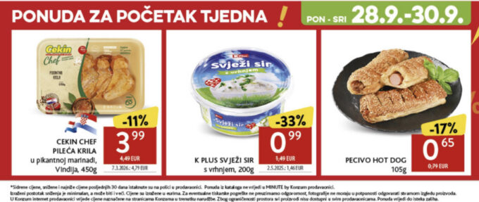 Konzum akcija za početak tjedna