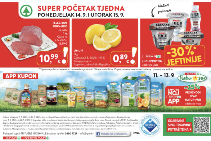 Spar i Interspar akcija za početak tjedna