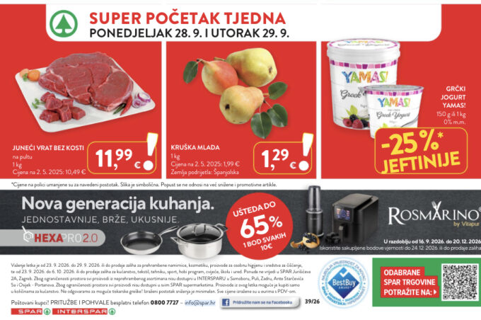 Spar i Interspar akcija za početak tjedna